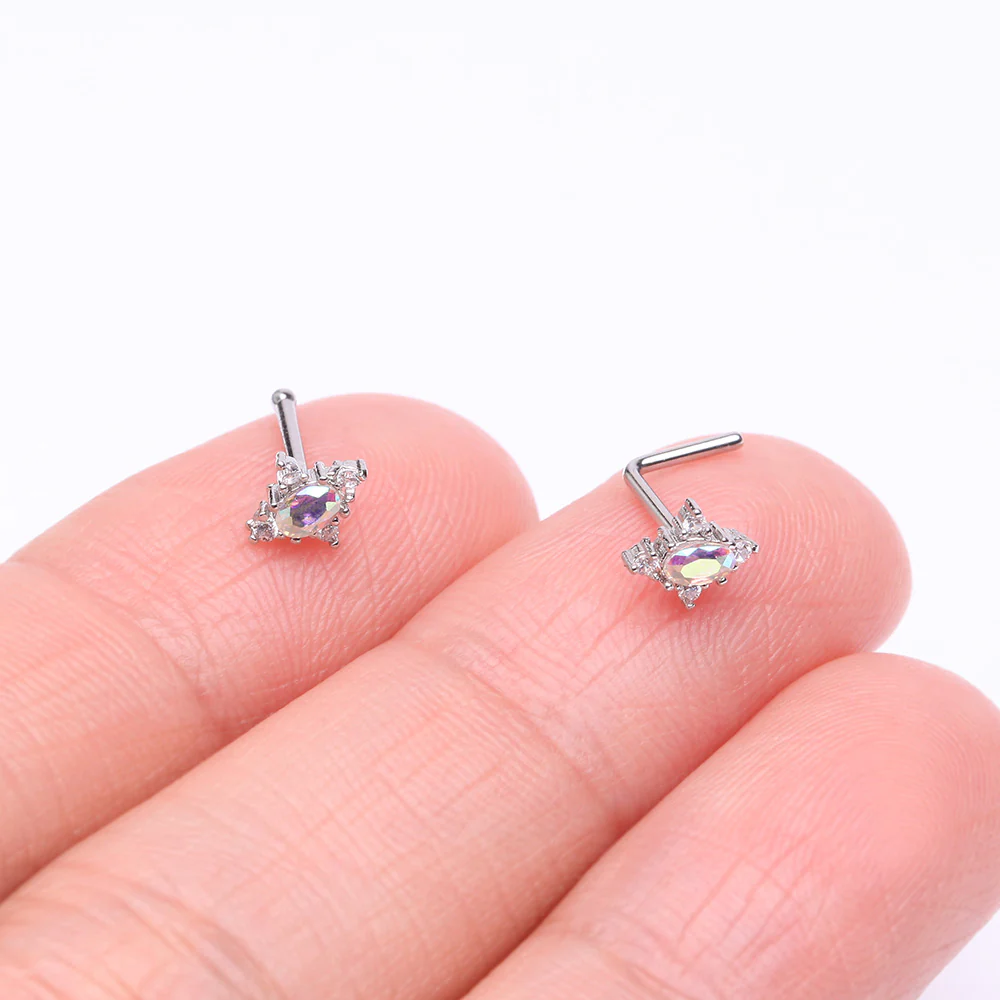 Vintage Elegance Aurora Sparkle Nose Stud Ring - Image 4