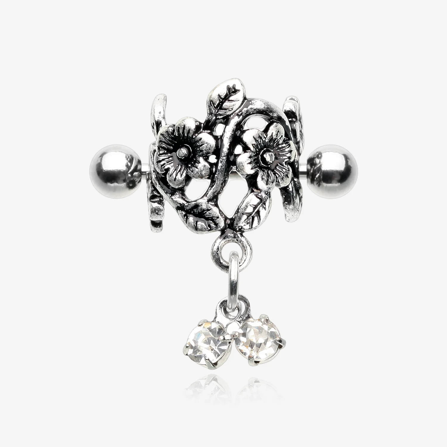Vintage Flower Garden Sparkle Cartilage Cuff Earring