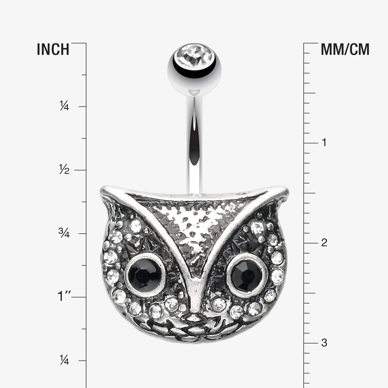 Vintage Owl Belly Button Ring - Image 2