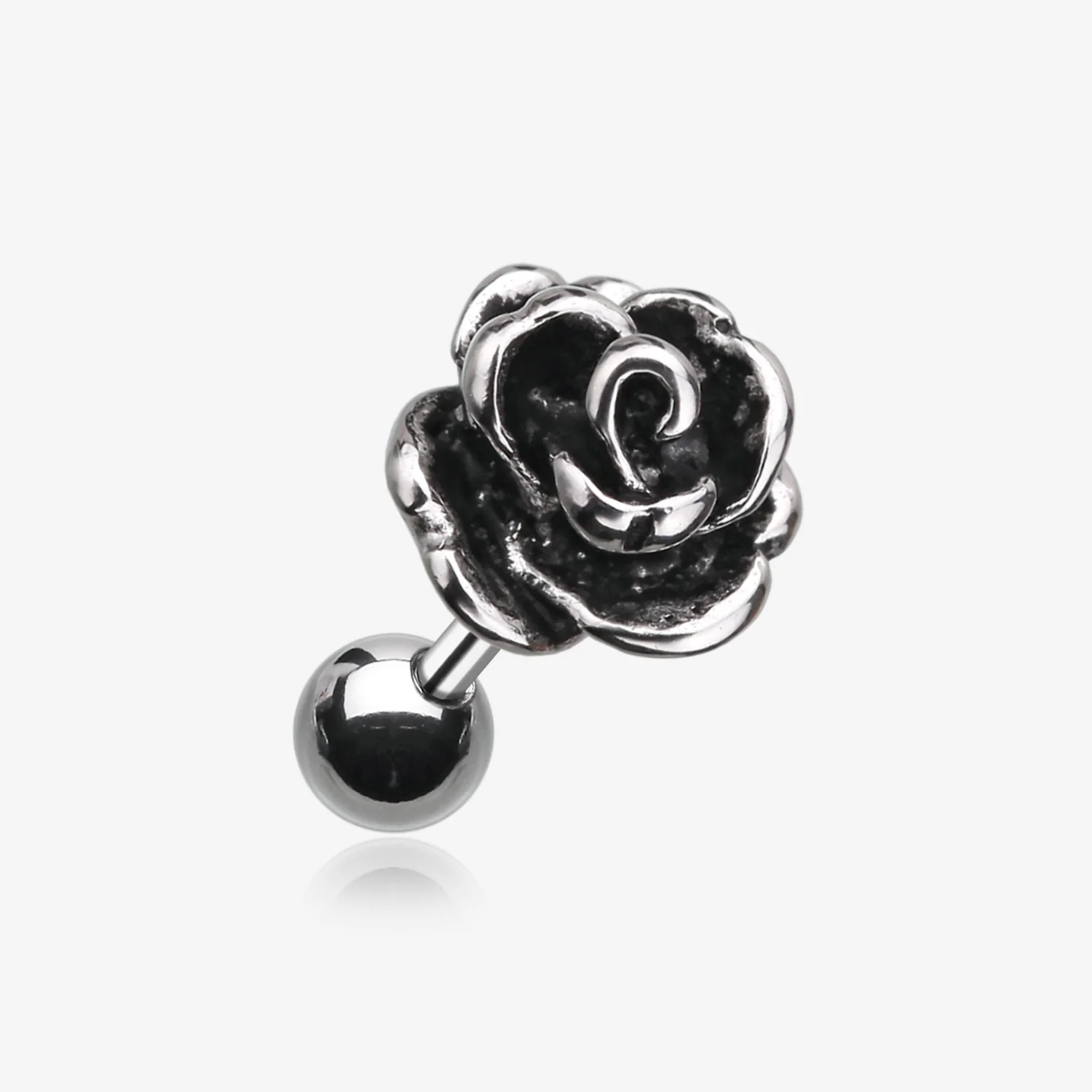 Vintage Steel Rose Cartilage Earring