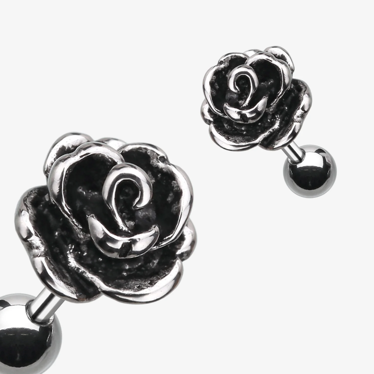 Vintage Steel Rose Cartilage Earring - Image 2